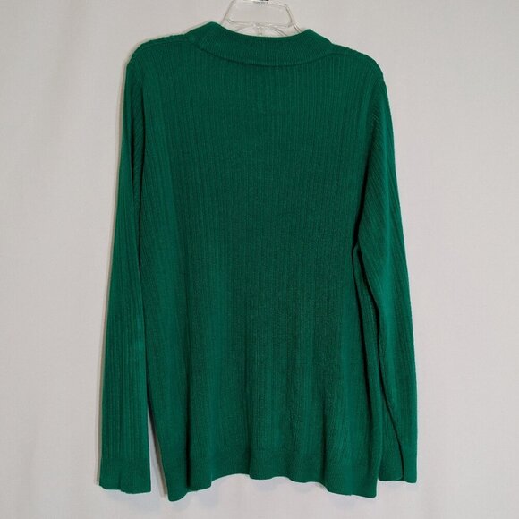 ALLISON DALEY Emerald Green Soft Acrylic Pullover Long Sleeve Sweater; Size 3X - Picture 2 of 4